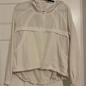 Lululemon Athletica White Textured windbreaker/quarterzip